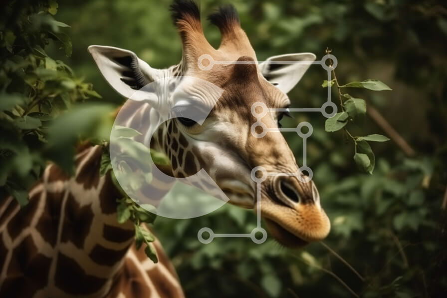 Intra Συλλεκτικό Ξύλινο Παζλ Plywood  4mm - Όμορφη εικόνα μιας καμηλοπάρδαλης στο φυσικό της περιβάλλον Σε Ξύλινο Κουτί - Διαστάσεις: 10x10 cm – 25 κομμάτια