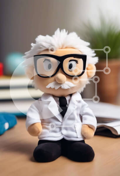 Intra Συλλεκτικό Ξύλινο Παζλ Plywood  4mm - Λούτρινο παιχνίδι επιστήμονας με βιβλία στο παρασκήνιο Σε Ξύλινο Κουτί - Διαστάσεις: 10x10 cm – 25 κομμάτια