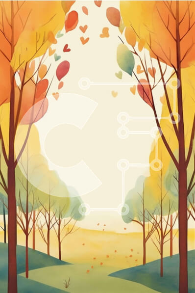 Σετ των 2 Intra Συλλεκτικό Ξύλινο Παζλ Plywood  4mm - Φθινοπωρινό Δάσος με ακουαρέλα ζωγραφική με μπαλόνια σε σχήμα καρδιάς Σε Ξύλινο Κουτί - Διαστάσεις: 10x10 cm – 25 κομμάτια