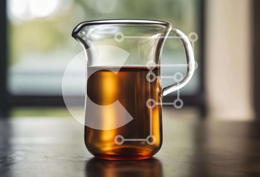 Σετ των 2 Intra Συλλεκτικό Ξύλινο Παζλ Plywood  4mm - Γυάλινη στάμνα γεμάτη με καφέ υγρό σε ξύλινο τραπέζι Σε Ξύλινο Κουτί - Διαστάσεις: 10x10 cm – 25 κομμάτια