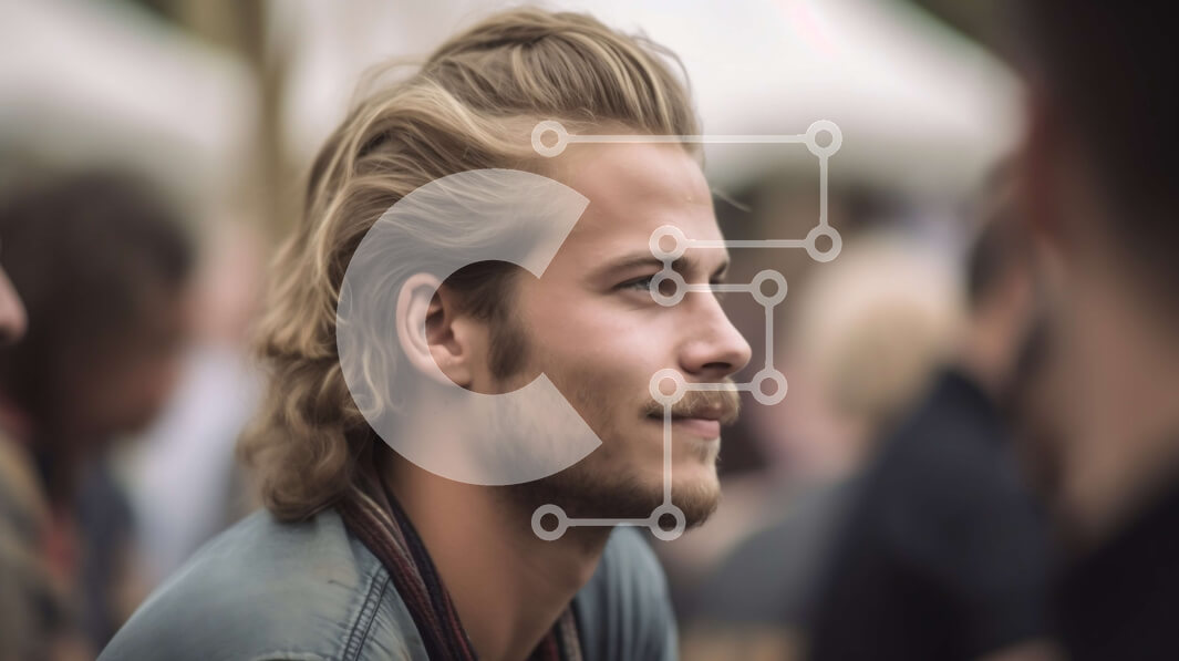 Intra Συλλεκτικό Ξύλινο Παζλ Plywood  4mm - Πορτρέτο ενός νεαρού άνδρα με τζιν μπουφάν και λευκό μπλουζάκι Σε Ξύλινο Κουτί - Διαστάσεις Puzzle: 10x10 cm – 25 κομμάτια