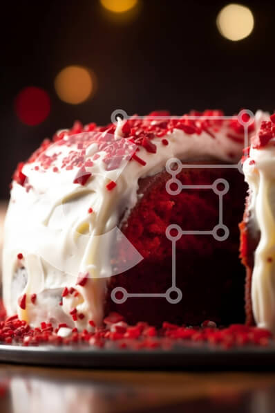 Σετ των 2 Intra Συλλεκτικό Ξύλινο Παζλ Plywood  4mm - Λαχταριστό κέικ Red Velvet με White Frosting και Sprinkles Σε Ξύλινο Κουτί - Διαστάσεις: 10x10 cm – 25 κομμάτια