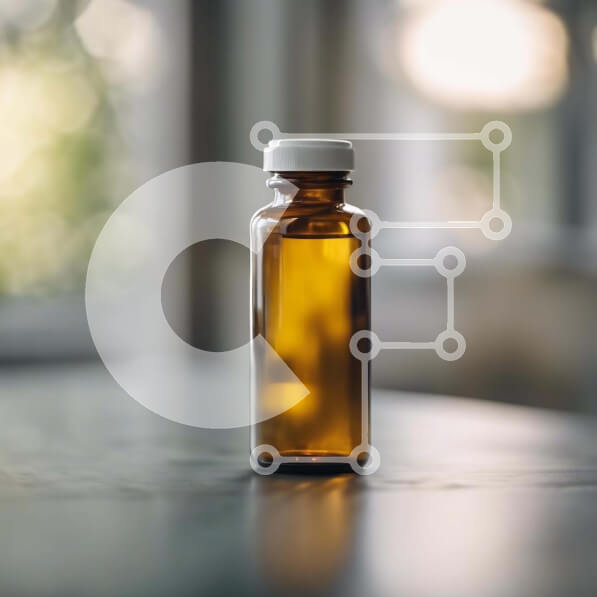 Intra Συλλεκτικό Ξύλινο Παζλ Plywood  4mm - Άδειο καφέ γυάλινο μπουκάλι ιατρικής σε φόντο πίνακα Σε Ξύλινο Κουτί - Διαστάσεις: 10x10 cm – 25 κομμάτια