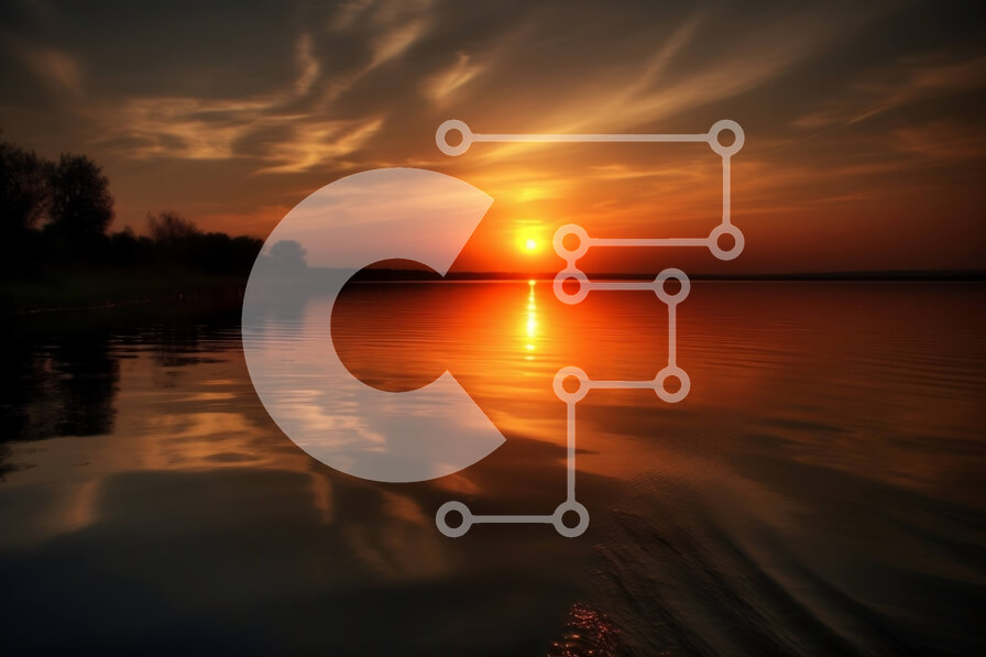 Intra Συλλεκτικό Ξύλινο Παζλ Plywood  4mm - Όμορφο ηλιοβασίλεμα πάνω από την ήρεμη λίμνη με τα βουνά στο φόντο Σε Ξύλινο Κουτί - Διαστάσεις: 10x10 cm – 25 κομμάτια