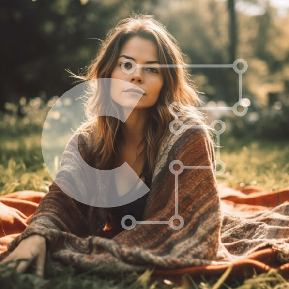 Intra Συλλεκτικό Ξύλινο Παζλ Plywood  4mm - Όμορφη εικόνα μιας νεαρής γυναίκας που απολαμβάνει τη φύση στο πάρκο Σε Ξύλινο Κουτί - Διαστάσεις Puzzle: 10x10 cm – 25 κομμάτια