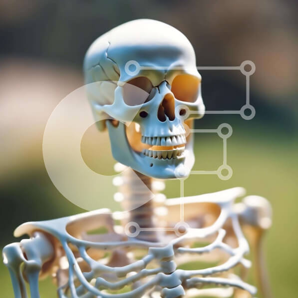 Intra Συλλεκτικό Ξύλινο Παζλ Plywood  4mm - Εκπαιδευτικό μοντέλο σκελετού στο γρασίδι Σε Ξύλινο Κουτί - Διαστάσεις Puzzle: 10x10 cm – 25 κομμάτια