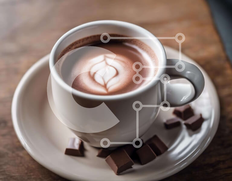 Σετ των 2 Intra Συλλεκτικό Ξύλινο Παζλ Plywood  4mm - Ζεστό κακάο με κύβους σοκολάτας Σε Ξύλινο Κουτί - Διαστάσεις: 10x10 cm – 25 κομμάτια