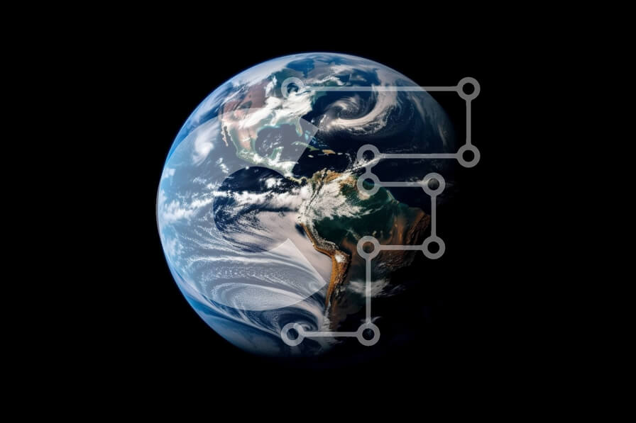 Intra Συλλεκτικό Ξύλινο Παζλ Plywood  4mm - Εκπληκτική εναέρια εικόνα της Γης από το διάστημα με καθαρές ηπείρους και ωκεανούς Σε Ξύλινο Κουτί - Διαστάσεις Puzzle: 10x10 cm – 25 κομμάτια