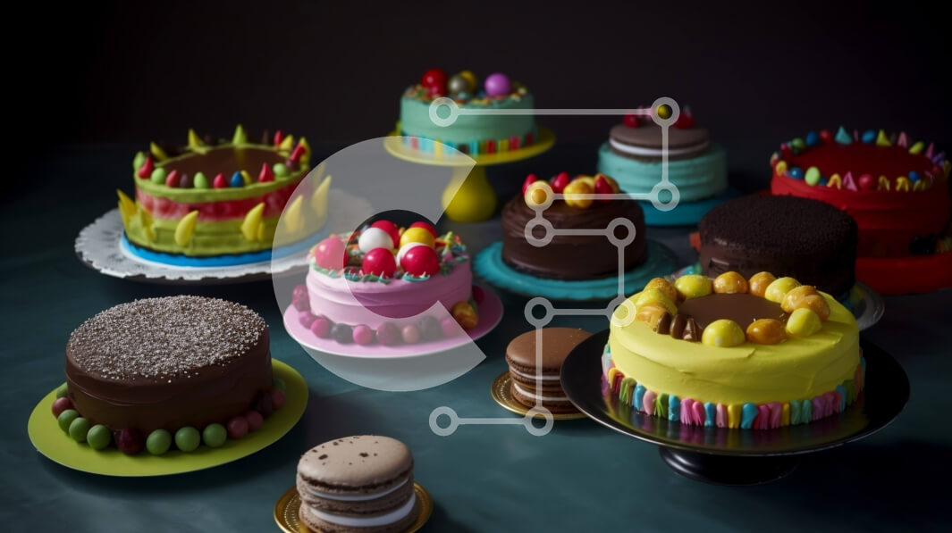 Σετ των 2 Intra Συλλεκτικό Ξύλινο Παζλ Plywood  4mm - Φωτεινές και γιορτινές τούρτες γενεθλίων για την επόμενη γιορτή σας Σε Ξύλινο Κουτί - Διαστάσεις: 10x10 cm – 25 κομμάτια