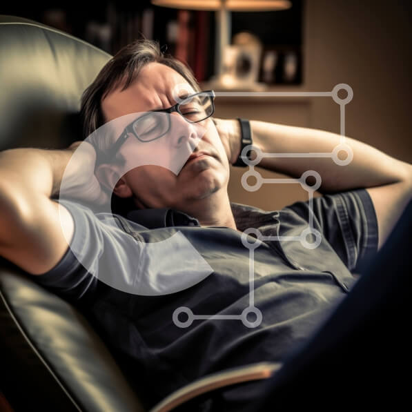 Intra Συλλεκτικό Ξύλινο Παζλ Plywood  4mm - Σοβαρός άνδρας με μαύρη δερμάτινη καρέκλα με γυαλιά Σε Ξύλινο Κουτί - Διαστάσεις Puzzle: 10x10 cm – 25 κομμάτια