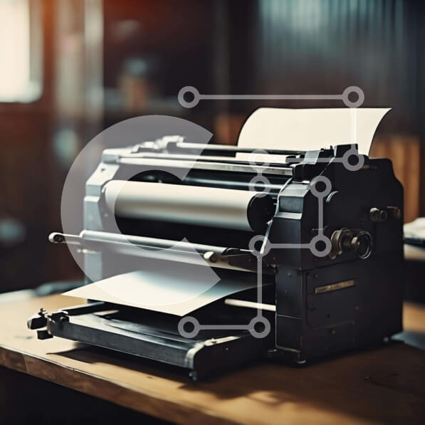 Intra Συλλεκτικό Ξύλινο Παζλ Plywood  4mm - Παλιομοδίτικη γραφομηχανή σε ένα ξύλινο τραπέζι Σε Ξύλινο Κουτί - Διαστάσεις: 10x10 cm – 25 κομμάτια