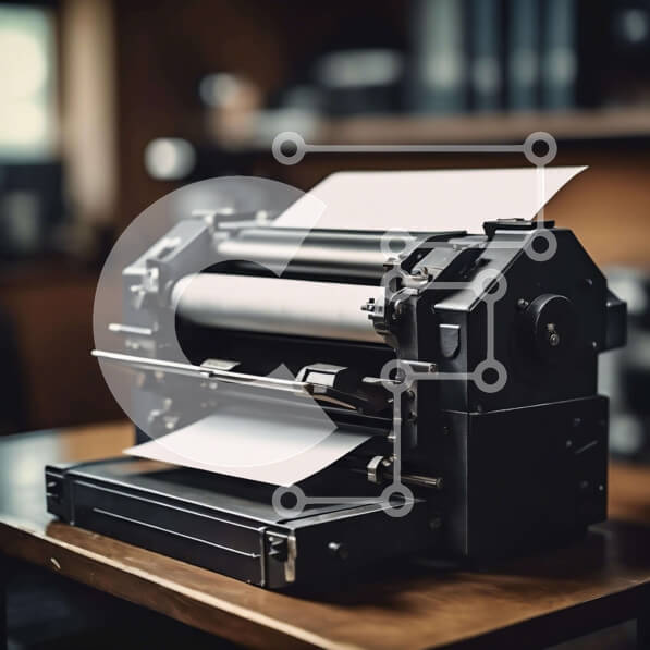 Intra Συλλεκτικό Ξύλινο Παζλ Plywood  4mm - Vintage γραφομηχανή σε ξύλινο τραπέζι Σε Ξύλινο Κουτί - Διαστάσεις: 10x10 cm – 25 κομμάτια