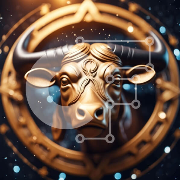 Intra Συλλεκτικό Ξύλινο Παζλ Plywood  4mm - Ζωδιακό σύμβολο Golden Bull με διακοσμητικό κύκλο Σε Ξύλινο Κουτί - Διαστάσεις: 10x10 cm – 25 κομμάτια