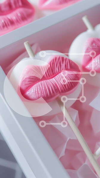 Intra Συλλεκτικό Ξύλινο Παζλ Plywood  4mm - Ροζ κέικ σκάει σε σχήμα φιλιού Σε Ξύλινο Κουτί - Διαστάσεις: 10x10 cm – 25 κομμάτια