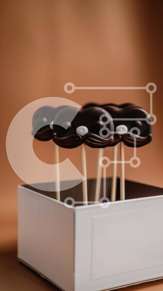 Intra Συλλεκτικό Ξύλινο Παζλ Plywood  4mm - Σοκολατένια μουστάκι γλειφιτζούρια σε λευκό κουτί Σε Ξύλινο Κουτί - Διαστάσεις: 10x10 cm – 25 κομμάτια