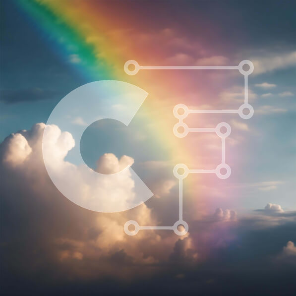 Intra Συλλεκτικό Ξύλινο Παζλ Plywood  4mm - Ζωντανό ουράνιο τόξο στον ουρανό με τα γύρω σύννεφα Σε Ξύλινο Κουτί - Διαστάσεις: 10x10 cm – 25 κομμάτια