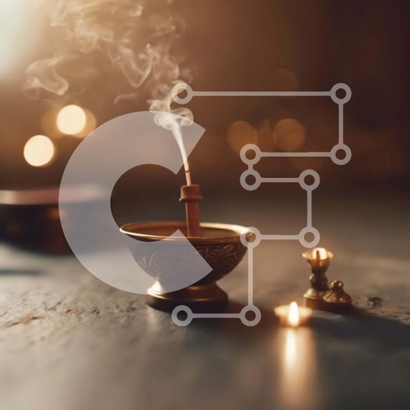 Intra Συλλεκτικό Ξύλινο Παζλ Plywood  4mm - Πνευματικό Θυμιατό με Καπνό και Κηροπήγια Σε Ξύλινο Κουτί - Διαστάσεις Puzzle: 10x10 cm – 25 κομμάτια