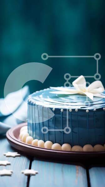 Intra Συλλεκτικό Ξύλινο Παζλ Plywood  4mm - Μπλε κέικ με λευκά παγωμένα κομμάτια και παζλ Σε Ξύλινο Κουτί - Διαστάσεις: 10x10 cm – 25 κομμάτια