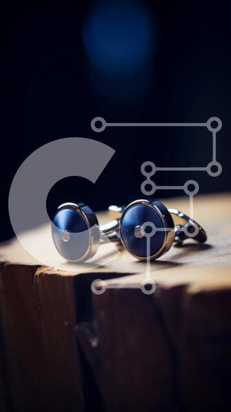 Intra Συλλεκτικό Ξύλινο Παζλ Plywood  4mm - Ασημένια μανικετόκουμπα σε ξύλινη επιφάνεια Σε Ξύλινο Κουτί - Διαστάσεις: 10x10 cm – 25 κομμάτια