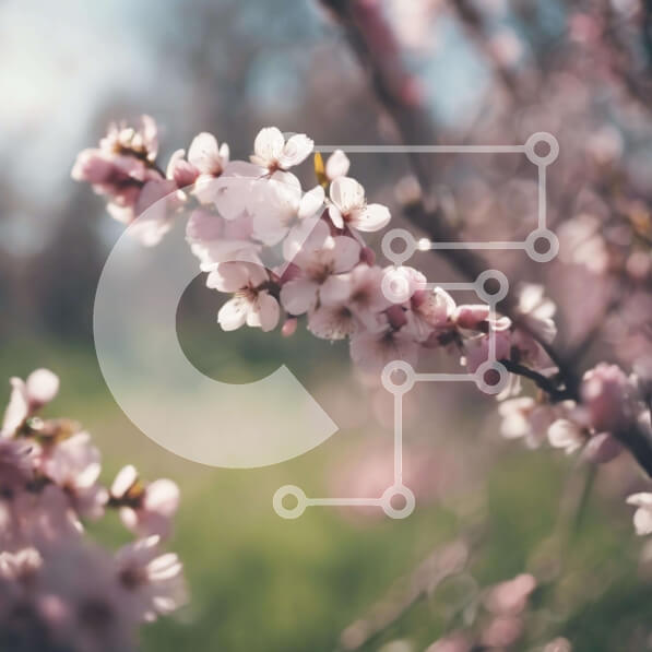 Intra Συλλεκτικό Ξύλινο Παζλ Plywood  4mm - Ροζ ανθισμένο κλαδί δέντρου την άνοιξη ή στις αρχές του καλοκαιριού Σε Ξύλινο Κουτί - Διαστάσεις: 10x10 cm – 25 κομμάτια