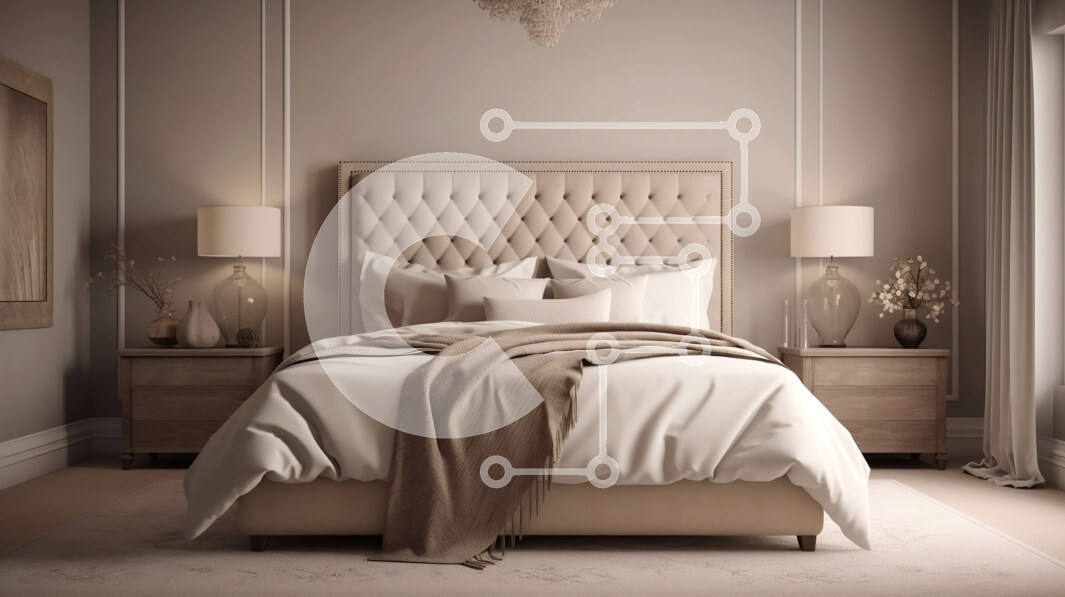 Intra Συλλεκτικό Ξύλινο Παζλ Plywood  4mm - Άνετο μπεζ υπνοδωμάτιο με κομψό πολυέλαιο Σε Ξύλινο Κουτί - Διαστάσεις Puzzle: 10x10 cm – 25 κομμάτια