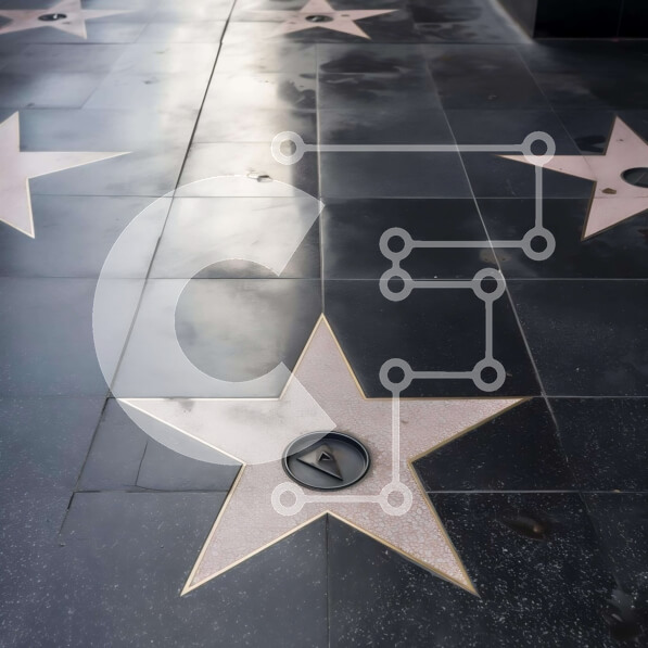 Intra Συλλεκτικό Ξύλινο Παζλ Plywood  4mm - Hollywood Walk of Fame με αστέρια σε σχήμα αστεριού Σε Ξύλινο Κουτί - Διαστάσεις Puzzle: 10x10 cm – 25 κομμάτια