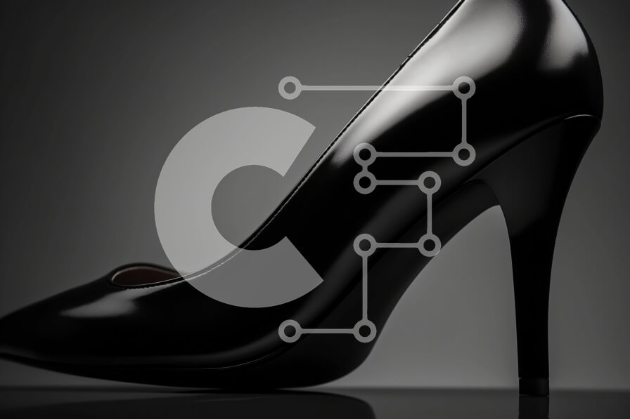 Intra Συλλεκτικό Ξύλινο Παζλ Plywood  4mm - Μαύρο ψηλοτάκουνο παπούτσι σε αδιαφανές φόντο Σε Ξύλινο Κουτί - Διαστάσεις Puzzle: 10x10 cm – 25 κομμάτια