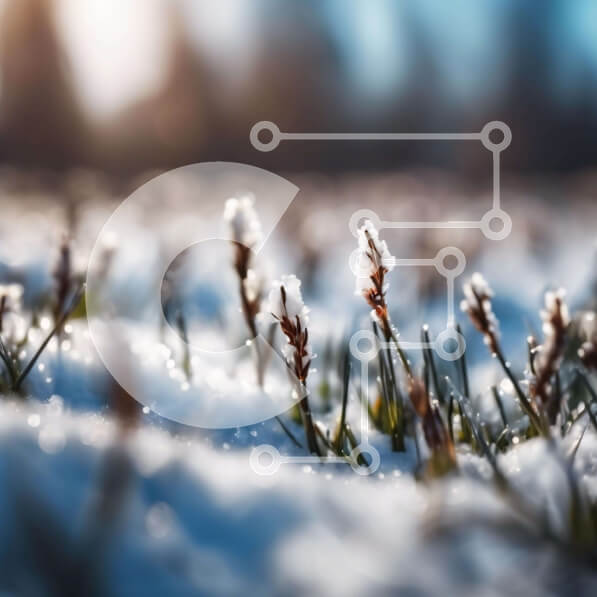 Intra Συλλεκτικό Ξύλινο Παζλ Plywood  4mm - Χιονισμένο πεδίο με ηλιακό φως Σε Ξύλινο Κουτί - Διαστάσεις: 10x10 cm – 25 κομμάτια