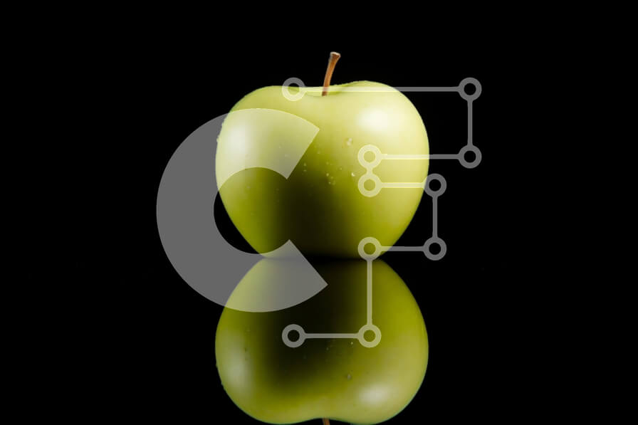 Σετ των 2 Intra Συλλεκτικό Ξύλινο Παζλ Plywood  4mm - Πράσινο μήλο προβληματισμό σε μαύρο φόντο Σε Ξύλινο Κουτί - Διαστάσεις: 10x10 cm – 25 κομμάτια