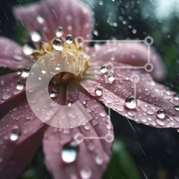 Intra Συλλεκτικό Ξύλινο Παζλ Plywood  4mm - Ροζ λουλούδι με σταγονίδια νερού Σε Ξύλινο Κουτί - Διαστάσεις: 10x10 cm – 25 κομμάτια