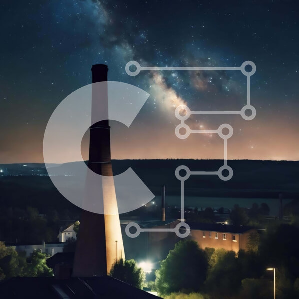 Intra Συλλεκτικό Ξύλινο Παζλ Plywood  4mm - Milky Way πάνω από τον ψηλό πύργο καμινάδας Σε Ξύλινο Κουτί - Διαστάσεις Puzzle: 10x10 cm – 25 κομμάτια