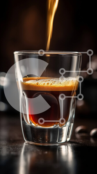 Intra Συλλεκτικό Ξύλινο Παζλ Plywood  4mm - Ζεστός καφές εσπρέσο σε ένα ποτήρι με ατμό να ανεβαίνει από την κορυφή Σε Ξύλινο Κουτί - Διαστάσεις: 10x10 cm – 25 κομμάτια