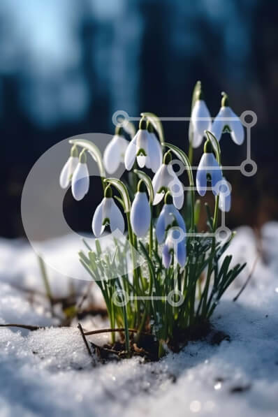 Σετ των 2 Intra Συλλεκτικό Ξύλινο Παζλ Plywood  4mm - Όμορφη εικόνα των χιονοσταλίδων που μεγαλώνουν στο χιόνι Σε Ξύλινο Κουτί - Διαστάσεις: 10x10 cm – 25 κομμάτια