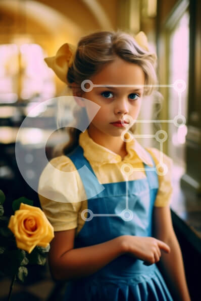 Intra Συλλεκτικό Ξύλινο Παζλ Plywood  4mm - Σκεπτικό νεαρό κορίτσι στέκεται μπροστά από το παράθυρο με κίτρινο φόρεμα Σε Ξύλινο Κουτί - Διαστάσεις Puzzle: 10x10 cm – 25 κομμάτια