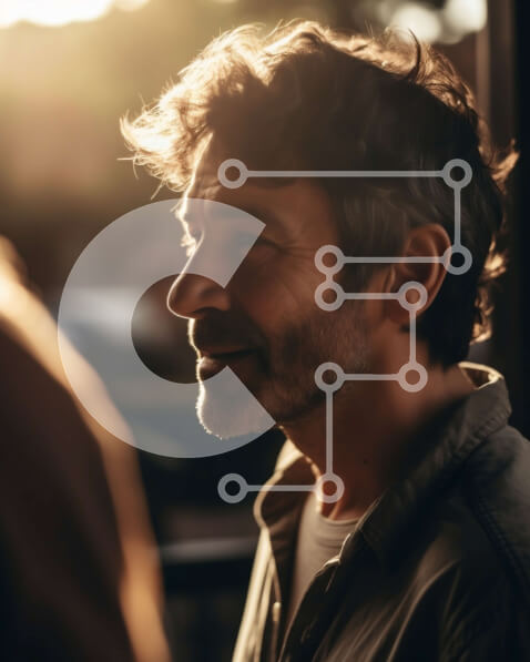 Intra Συλλεκτικό Ξύλινο Παζλ Plywood  4mm - Πορτρέτο ενός στοχαστικού ανθρώπου στο ηλιοβασίλεμα Σε Ξύλινο Κουτί - Διαστάσεις Puzzle: 10x10 cm – 25 κομμάτια