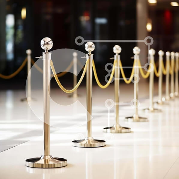 Intra Συλλεκτικό Ξύλινο Παζλ Plywood  4mm - Gold Rope Barriers σε Εσωτερικό Χώρο Σε Ξύλινο Κουτί - Διαστάσεις Puzzle: 10x10 cm – 25 κομμάτια