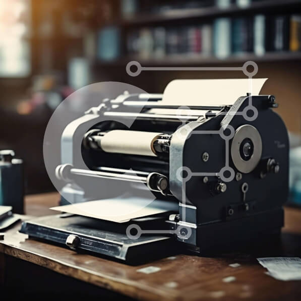 Intra Συλλεκτικό Ξύλινο Παζλ Plywood  4mm - Vintage γραφομηχανή σε ξύλινο τραπέζι Σε Ξύλινο Κουτί - Διαστάσεις: 10x10 cm – 25 κομμάτια