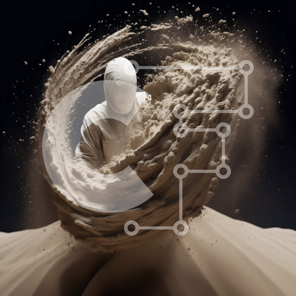 Intra Συλλεκτικό Ξύλινο Παζλ Plywood  4mm - Εικόνα του ατόμου στην αμμοθύελλα Σε Ξύλινο Κουτί - Διαστάσεις: 10x10 cm – 25 κομμάτια