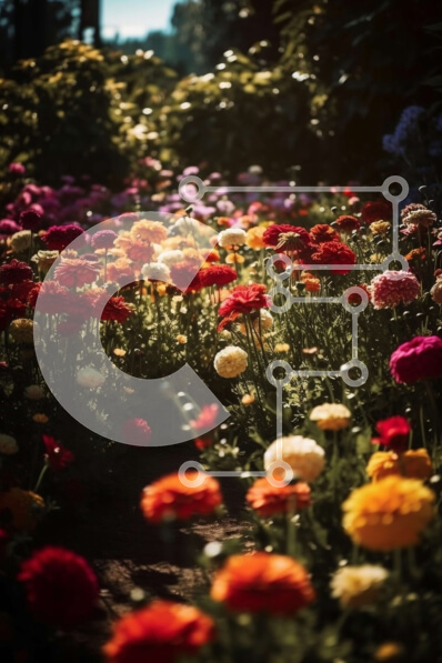 Σετ των 2 Intra Συλλεκτικό Ξύλινο Παζλ Plywood  4mm - Ζωντανή εικόνα ενός χωραφιού με όμορφα ανθισμένα λουλούδια Σε Ξύλινο Κουτί - Διαστάσεις: 10x10 cm – 25 κομμάτια