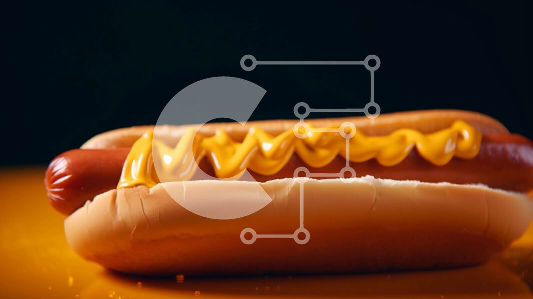 Σετ των 2 Intra Συλλεκτικό Ξύλινο Παζλ Plywood  4mm - Νόστιμο χοτ ντογκ με μουστάρδα και τυρί Σε Ξύλινο Κουτί - Διαστάσεις: 10x10 cm – 25 κομμάτια