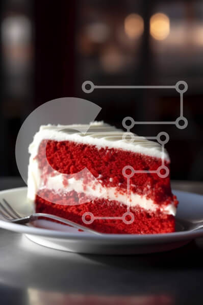 Σετ των 2 Intra Συλλεκτικό Ξύλινο Παζλ Plywood  4mm - Red Velvet Cake με σαντιγί παγωμένο σε λευκό πιάτο Σε Ξύλινο Κουτί - Διαστάσεις: 10x10 cm – 25 κομμάτια