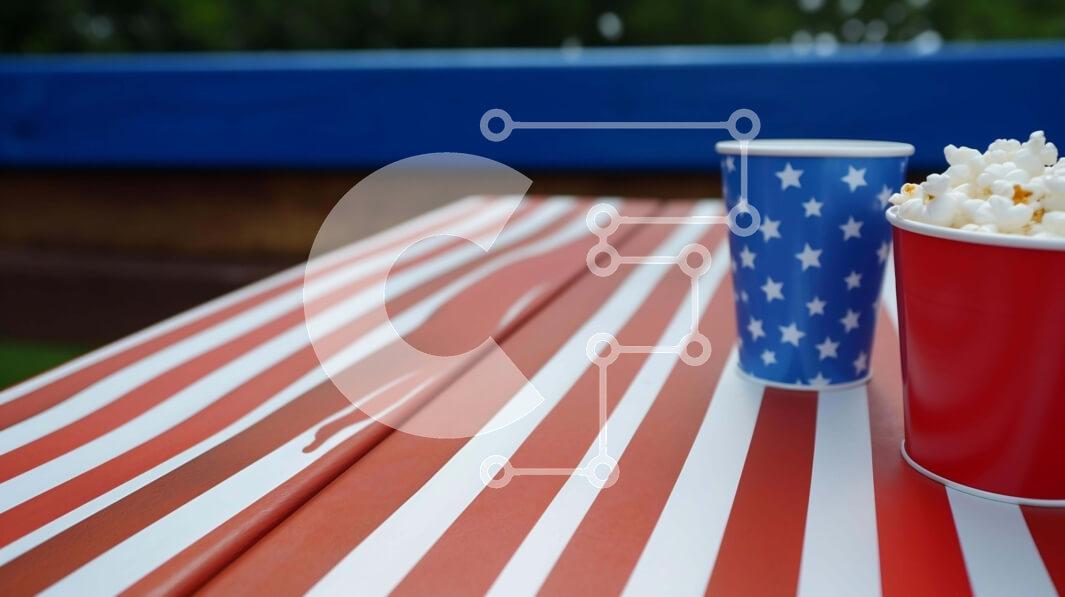 Intra Συλλεκτικό Ξύλινο Παζλ Plywood  4mm - Τραπέζι πικνίκ με αμερικανικό θέμα με ποπ κορν και φλιτζάνια νερού Σε Ξύλινο Κουτί - Διαστάσεις Puzzle: 10x10 cm – 25 κομμάτια