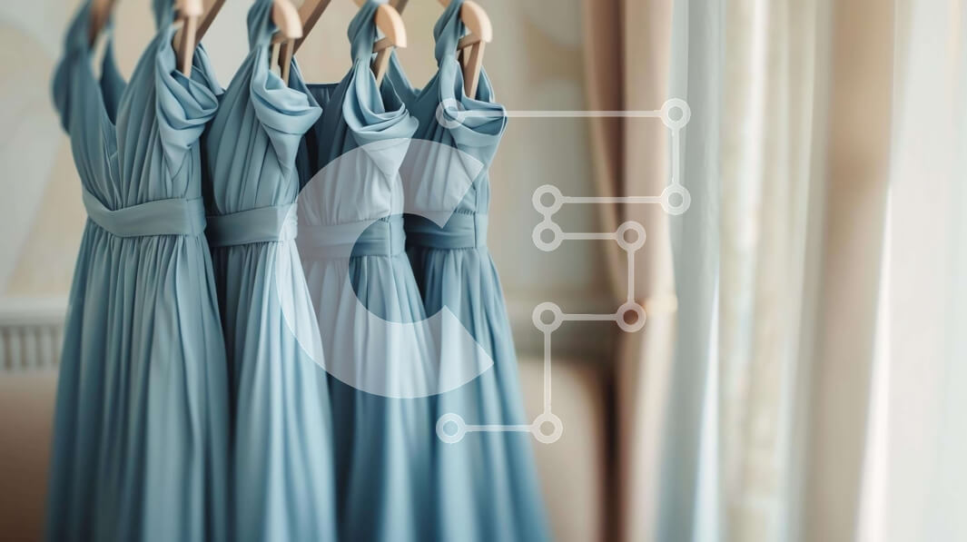 Intra Συλλεκτικό Ξύλινο Παζλ Plywood  4mm - Μπλε φορέματα παράνυμφων και κοσμήματα σε γαμήλιο σκηνικό Σε Ξύλινο Κουτί - Διαστάσεις Puzzle: 10x10 cm – 25 κομμάτια