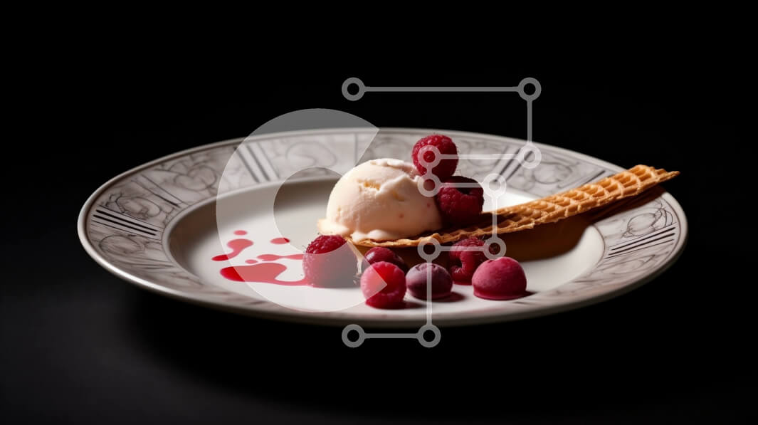 Σετ των 2 Intra Συλλεκτικό Ξύλινο Παζλ Plywood  4mm - Νόστιμο παγωτό βανίλια με φρέσκα σμέουρα Σε Ξύλινο Κουτί - Διαστάσεις: 10x10 cm – 25 κομμάτια