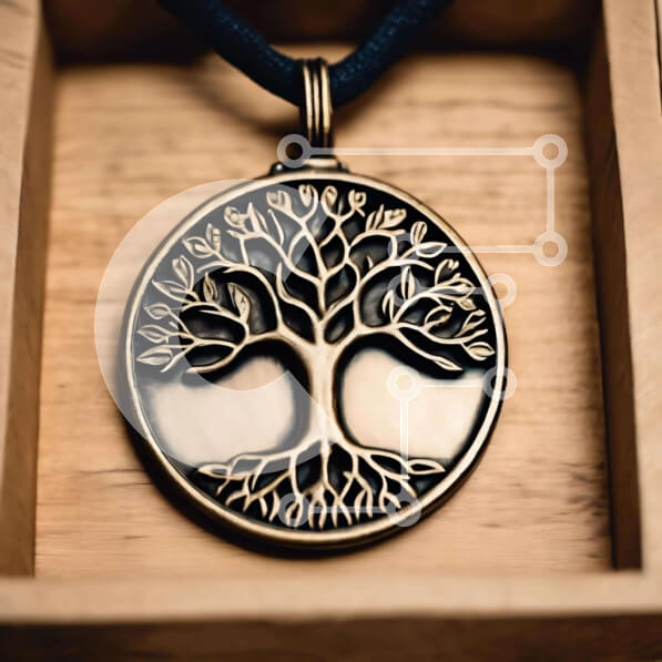 Σετ των 2 Intra Συλλεκτικό Ξύλινο Παζλ Plywood  4mm - Μενταγιόν Tree of Life σε ανοιχτό ξύλινο κουτί Σε Ξύλινο Κουτί - Διαστάσεις: 10x10 cm – 25 κομμάτια