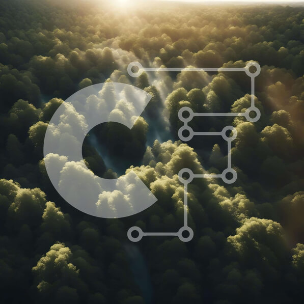 Intra Συλλεκτικό Ξύλινο Παζλ Plywood  4mm - Εναέρια άποψη του καταπράσινου δάσους με τα ρέματα Σε Ξύλινο Κουτί - Διαστάσεις: 10x10 cm – 25 κομμάτια