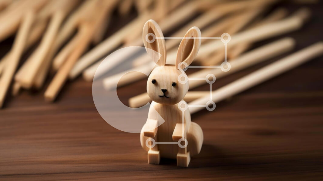 Intra Συλλεκτικό Ξύλινο Παζλ Plywood  4mm - Ξύλινο παιχνίδι λαγουδάκι και ξυλάκια Σε Ξύλινο Κουτί - Διαστάσεις: 10x10 cm – 25 κομμάτια