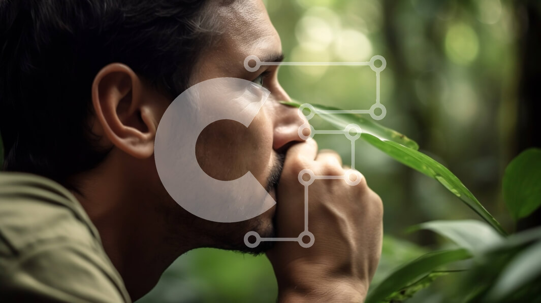 Intra Συλλεκτικό Ξύλινο Παζλ Plywood  4mm - Πράσινο πουκάμισο που κοιτάζει κάτι σε απόσταση Σε Ξύλινο Κουτί - Διαστάσεις Puzzle: 10x10 cm – 25 κομμάτια