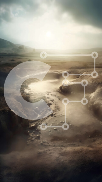 Σετ των 2 Intra Συλλεκτικό Ξύλινο Παζλ Plywood  4mm - Ομιχλώδες και ομιχλώδες τοπίο με ποτάμι και συννεφιασμένο ουρανό Σε Ξύλινο Κουτί - Διαστάσεις: 10x10 cm – 25 κομμάτια