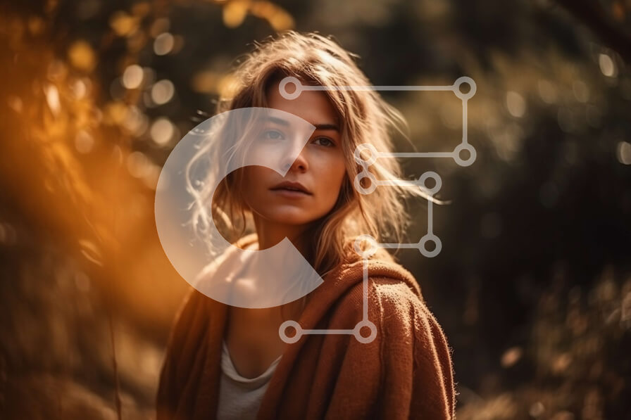 Intra Συλλεκτικό Ξύλινο Παζλ Plywood  4mm - Όμορφη εικόνα μιας γυναίκας που στέκεται σε ένα χωράφι με ψηλό γρασίδι στο ηλιοβασίλεμα Σε Ξύλινο Κουτί - Διαστάσεις Puzzle: 10x10 cm – 25 κομμάτια